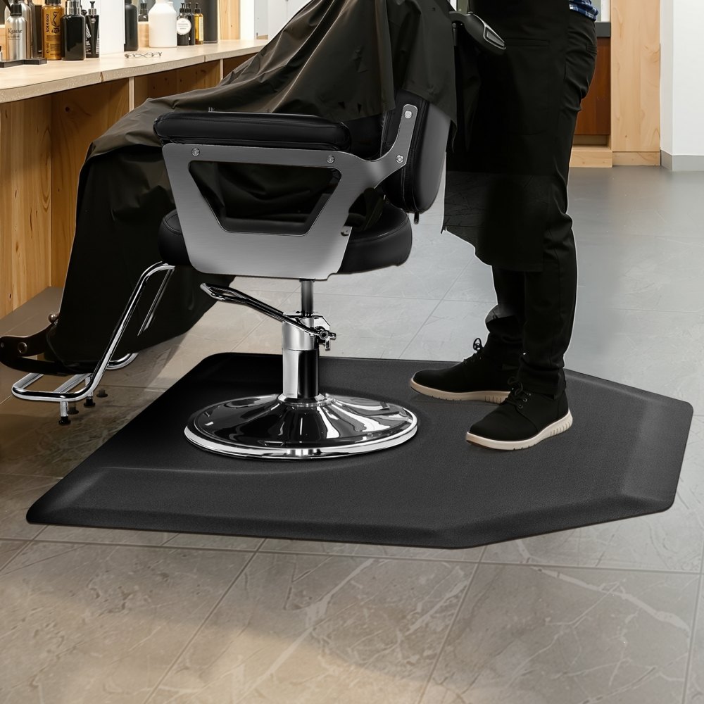 VEVOR Salon Mat for Hairdressers, 1225x1505mm, Hexagonal Anti-Fatigue Floor Mat, 13mm Thick Floor Mat for Hair Salons, Easy-to-Clean PVC Surface & Beveled Edges to Prevent Tripping