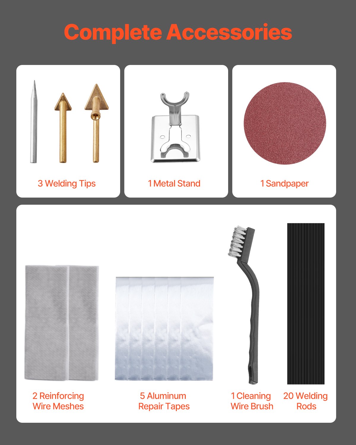 VEVOR Kunststoffschweißgerät-Set, 60 W/100 W Dual-Power-Kunststoffschweißlötkolben mit 3 Schweißspitzen und 20 Schweißstäben, professionelles Kunststoffreparatur-Schweißwerkzeug für Autostoßstangen, Kajaks, Spielzeuge, Elektronik