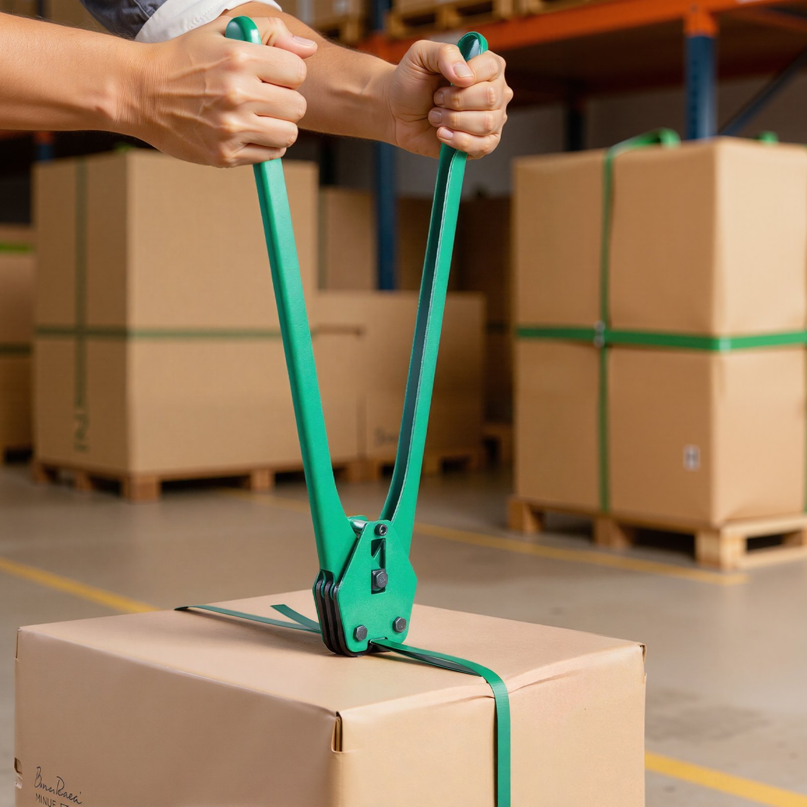 VEVOR 6 tlg Umreifungsset mit Umreifungsband, manuelle Umreifungsgerät mit 457 m PET Band, 450 Metallklammern, 150 Kantenschutzern, pefekte Werkstattausstattung für Verpackung, Transport und Lager