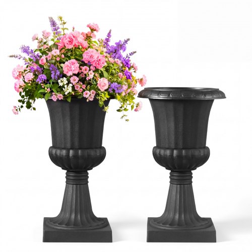 VEVOR Schwarze Pflanzurnen aus Kunststoff – 40 x 67 cm, 2er-Pack, PP
