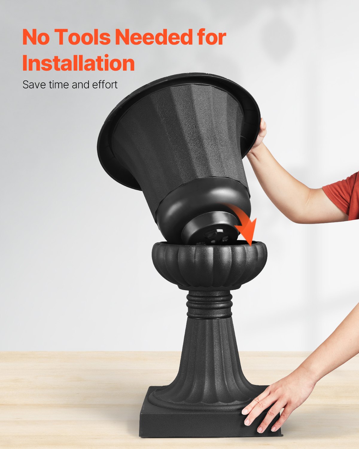 VEVOR Blumenspindel aus Kunststoff, 40x67 cm, 2er-Pack, Pflanzpokal. Pflanzkübel, Pflanzschale, schwarze Blumentöpfe, für die Veranda, Hochzeit, Party, Zuhause, Bühne, Balkon, Terrassendekoration