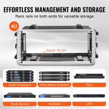 VEVOR Rack Koffer 4U Rack Case Server Rack Schrank ABS Konstruktion 488,95mm