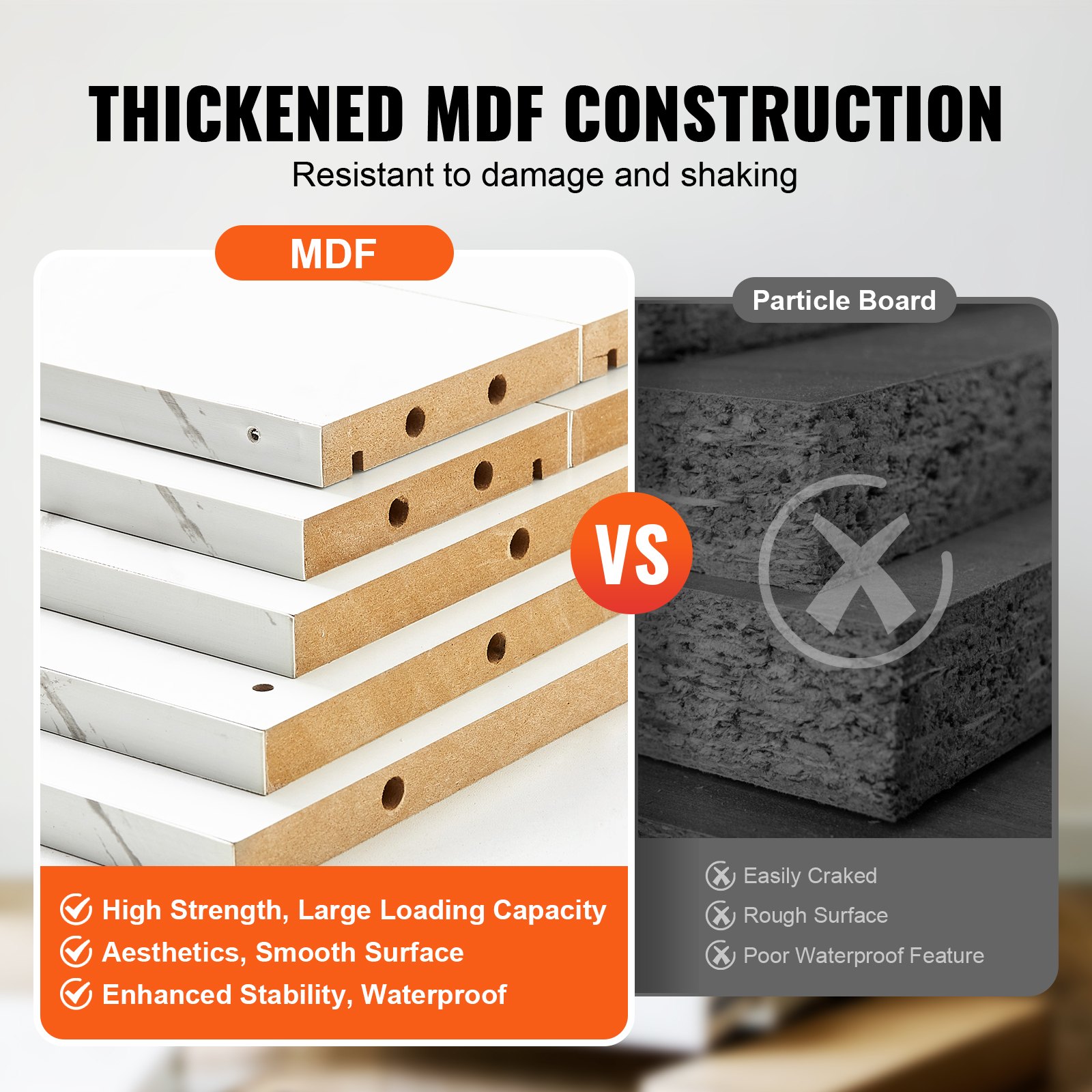 VEVOR Salonstation, Wandmontage, Friseursalonstation für Friseure, Beauty-Spa-Möbelset, 1 Lagerschrank, 3 Fächer und 2 Schubladen (eine abschließbar), weiß, 102,8 x 30 x 170 cm