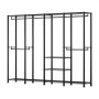 VEVOR Kleiderständer Garderobenständer (verstellbar) mit 4 Kleiderstangen & 499 kg Tragkraft & 10 Regalen, robuster offener Kleiderschrank für Schlafzimmer Bekleidungsgeschäft Garderobe Flur