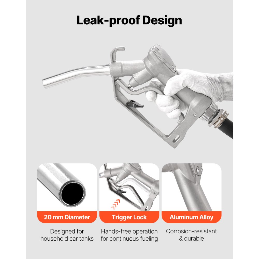 VEVOR Kraftstofftrolley, 121 L, Kraftstoffkanister mit 12 V DC Kraftstofftransferpumpe, 3,9 m Förderschlauch & Zapfpistole aus Aluminiumlegierung, für Motorboote, Geländefahrzeuge, Diesel und Benzin