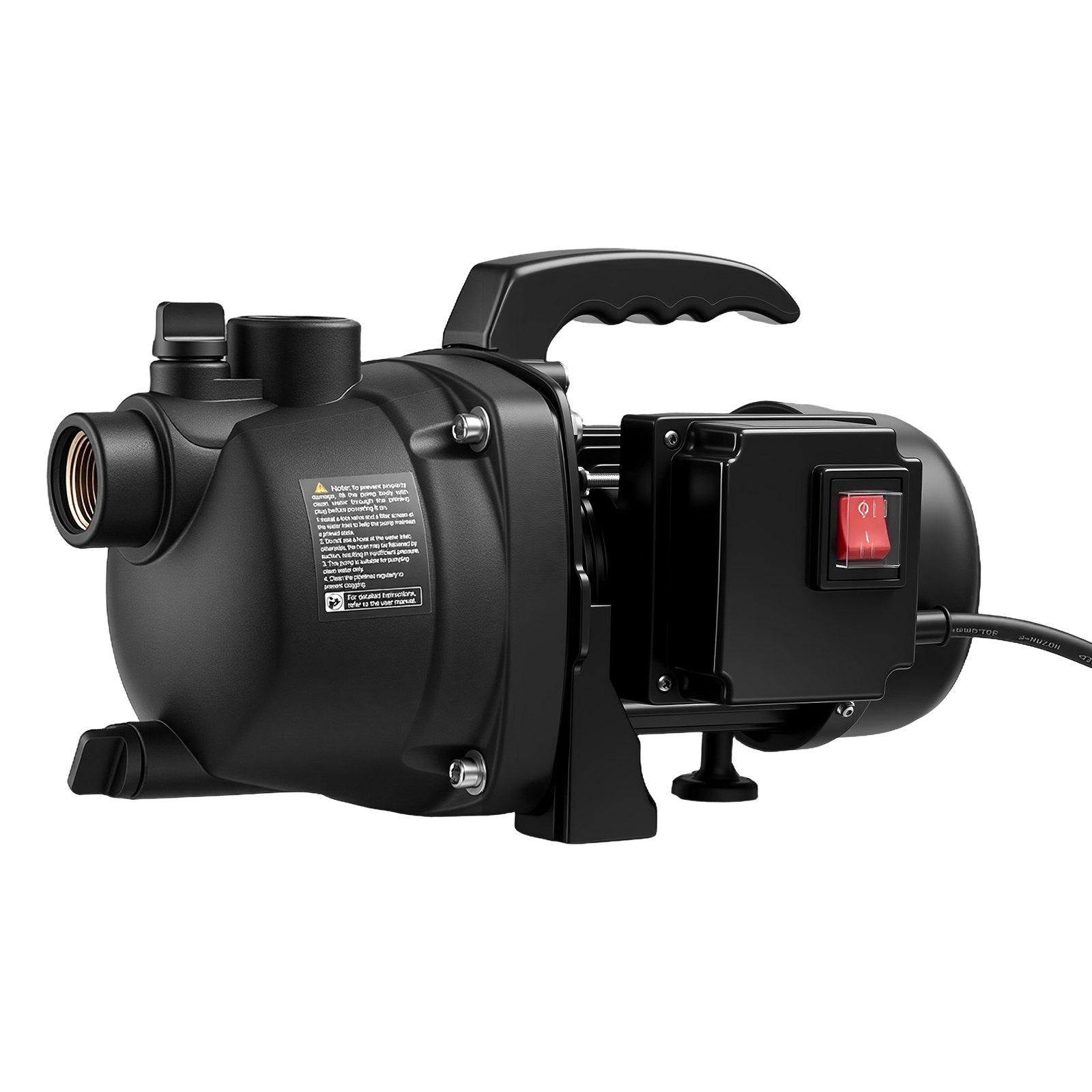 VEVOR Shallow Well Jet Pump, 800W, 230V 3300 L/H Maximum Flow Rate, PP Garden Well Jet Pump with 8 m Suction Height, Thermal Protection, European Voltage Standards, for Garden Irrigation Lawn Watering