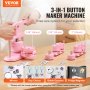 VEVOR Buttonmaker 25 / 32 / 58 mm 3-in-1-Pinmaker, 300-teilige Buttonteile, Buttonmaker-Maschine mit Panda-Zauberbuch, ergonomisches Stanzset mit Bogengriff, für DIY-Geschenke für Kind