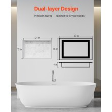 VEVOR Duschnische, 10,16x40,64x71,12 cm, Wandnische mit beweglichem Trennregal, Seifen- & Shampoo-Aufbewahrungs-Organizer, versiegeltes Design, schwarz für Badezimmerdusche