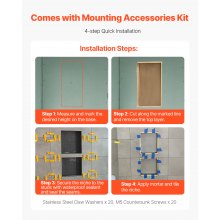 VEVOR Duschnische, 40,6 x 81,3 cm + 40,6 x 81,3 cm Wandnische mit beweglichem Regal, 10,2 cm dicker moderner Seifen- & Shampoo-Aufbewahrungs-Organizer, schwarz für Badezimmerdusche