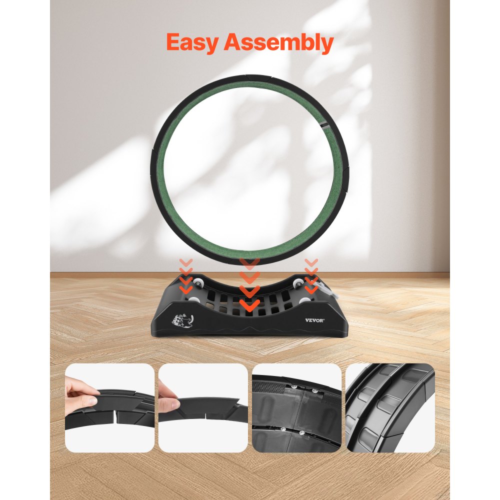 VEVOR Katzenlaufrad, 80x34x85cm, großes Laufrad für Katzen mit sicherer Bremse und Laufbahn aus Teppich, leiser Betrieb, Laufband für Katzen, Katzenrad für Gewichtsverlust und Gesundheit, Schwarz