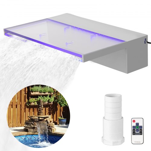 Vevor Schwalldusche Schwallbrause Acryl Pool Wasserfall Led Poolfontäne Teich