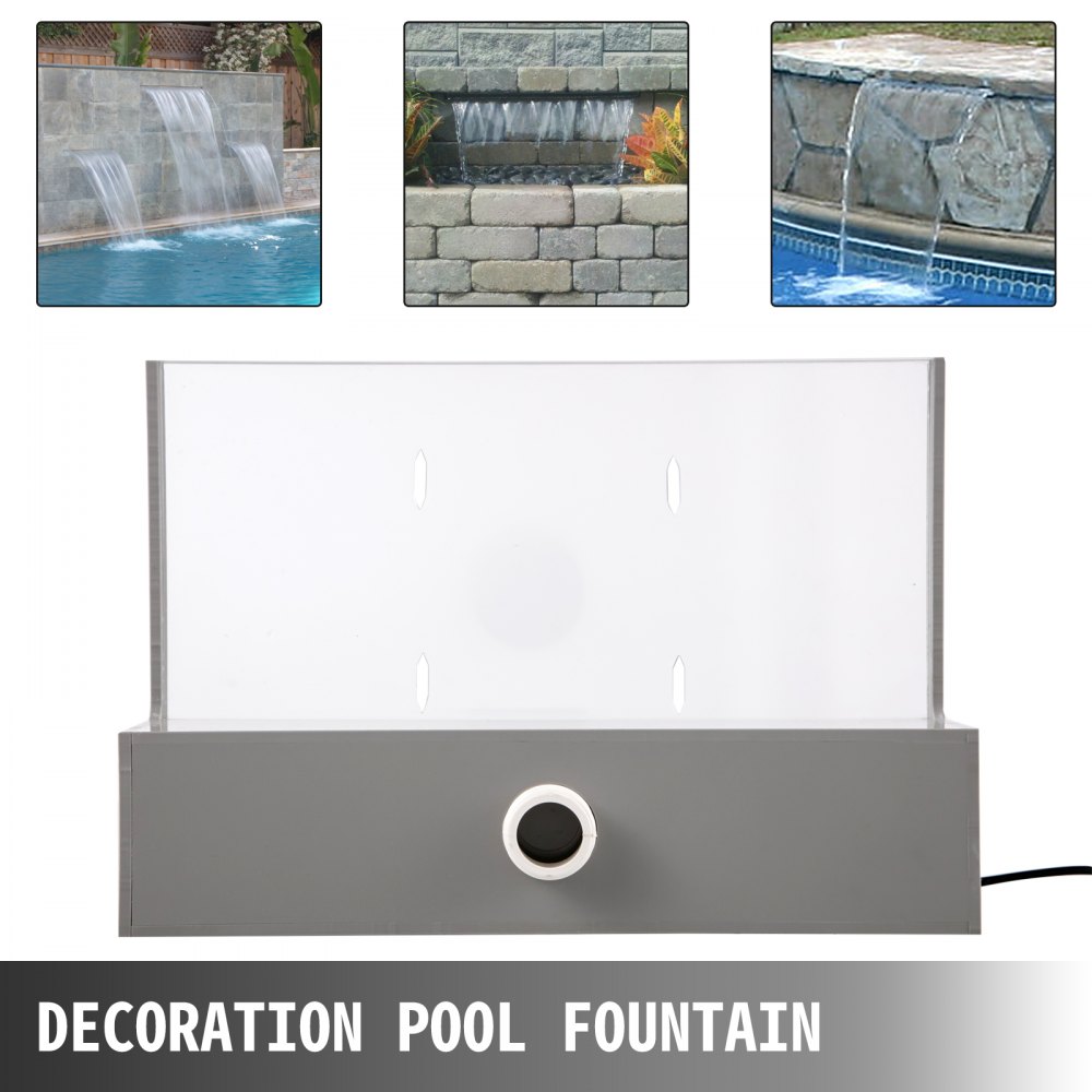 Vevor Schwalldusche Schwallbrause Acryl Pool Wasserfall Led Poolfontäne Teich