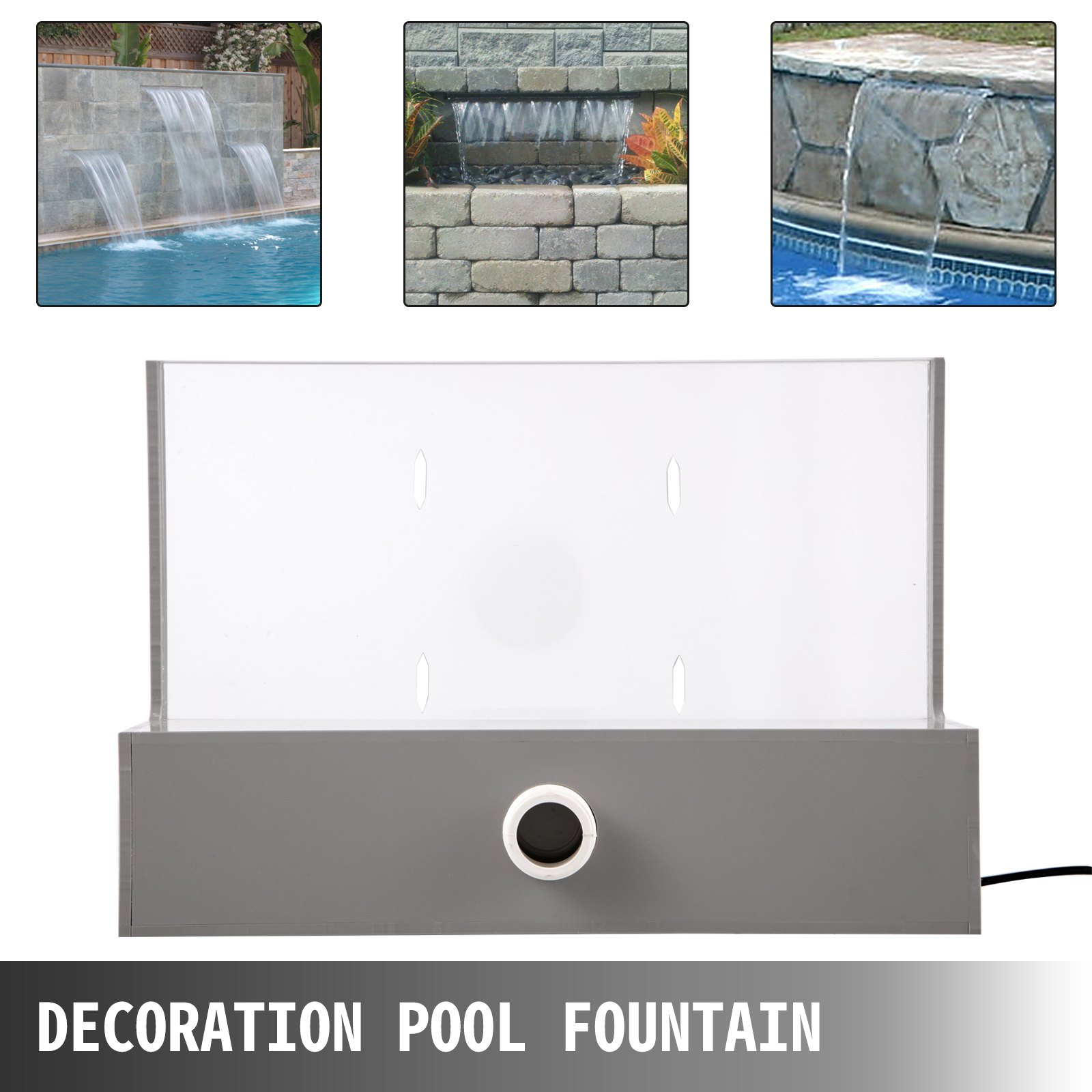Vevor Schwalldusche Schwallbrause Acryl Pool Wasserfall Led Poolfontäne Teich