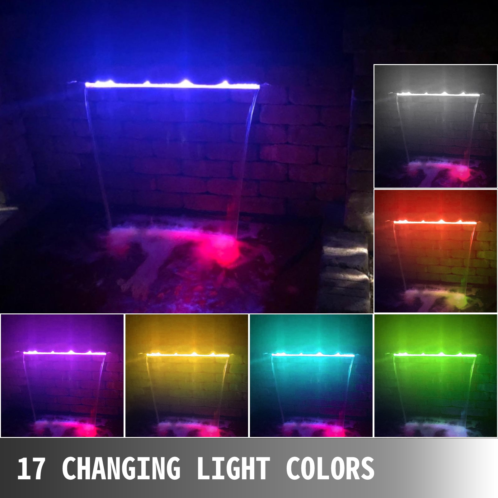 Vevor Schwalldusche Schwallbrause Acryl Pool Wasserfall Led Poolfontäne Teich