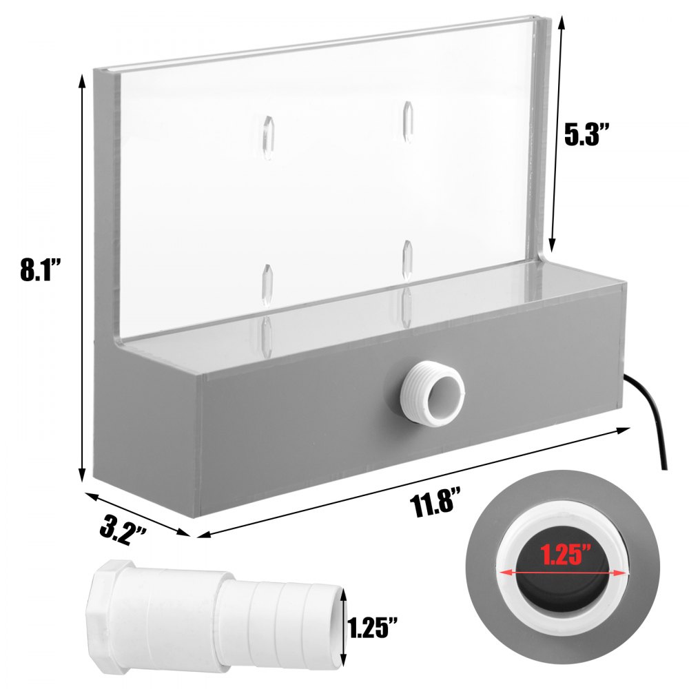 Schwalldusche Poolfontäne Led Wasserfall Festes Acrylmaterial Fontäne
