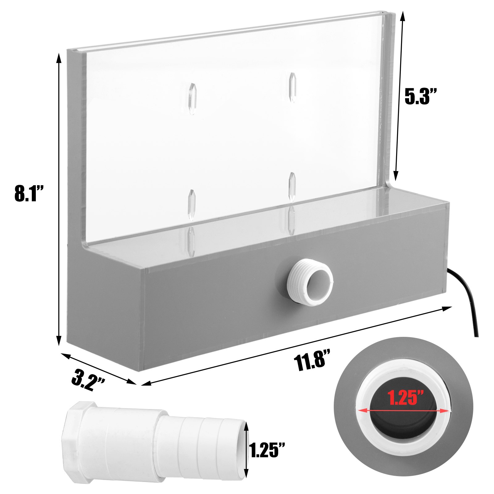 Schwalldusche Poolfontäne Led Wasserfall Festes Acrylmaterial Fontäne
