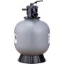 VEVOR Sand Filter System 55GPM Flow Rate Filter System 558.8mm Sand Filter 1-1/2 Inch Inlet/Outlet Diameter Filter Tank HDPE Filter Pump 7-Way Multi-Port Valve Sand Filter Pump 506x506x855mm