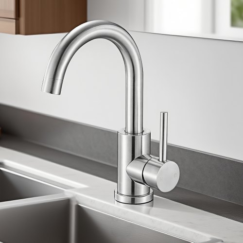 Sanliv Waschbeckenarmatur Gebürstetes Nickel – Einhebel-Wasserfall-Wasserhahn Mit Pop-Up-Ablauf, Für 4-Zoll-Lochabstand