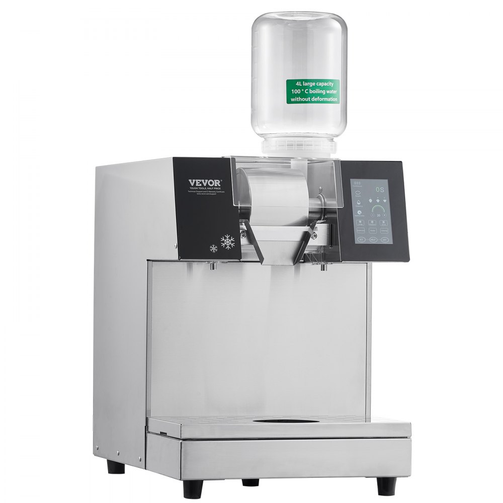 VEVOR Kommerzielle Schneeflocken-Eismaschine Schneeeisbereiter, 240 kg/24h Schneeflocken-Eismaschine, Edelstahl-Eisrasierer, elektrischer Schneekegel-Maker, Flüssigkeitskühlsystem mit Touch-LCD