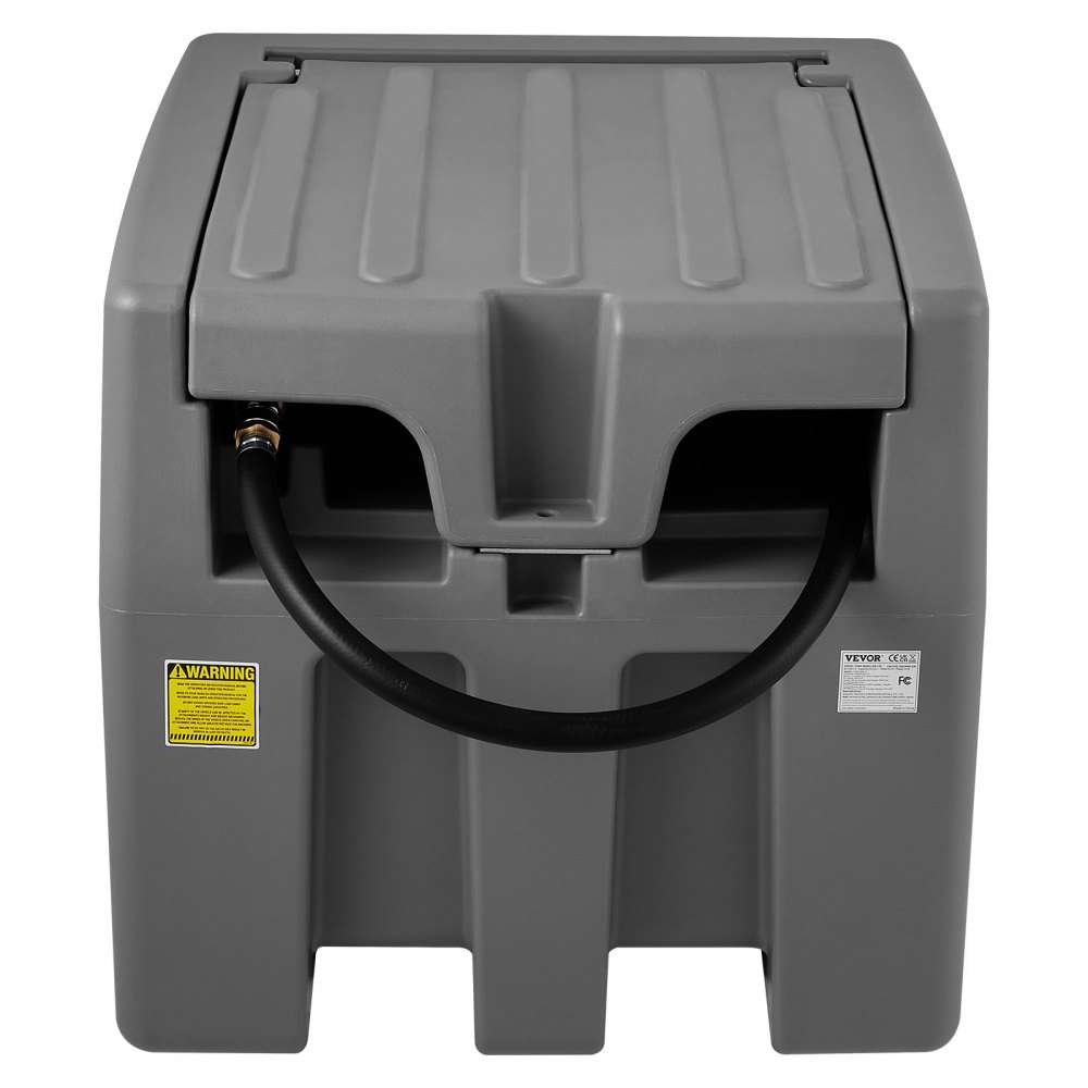 VEVOR Tragbarer Dieseltank 58 Gallonen Mobile Tankanlage, Grau Mobile Dieseltankstelle, 140 W Tankstation Dieseltank, 2600 RPM Transporttank, 12 V Automatik Pumpe, 4 m Schlauch Benzintank zum Betanken