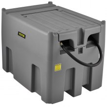VEVOR Tragbarer Dieseltank 116 Gallonen Mobile Tankanlage, Grau Dieseltankstelle, 140 W Tankstation Dieseltank, 2600 RPM Transporttank, 12 V DC Automatik Pumpe, 4 m Schlauch Benzintank zum Betanken