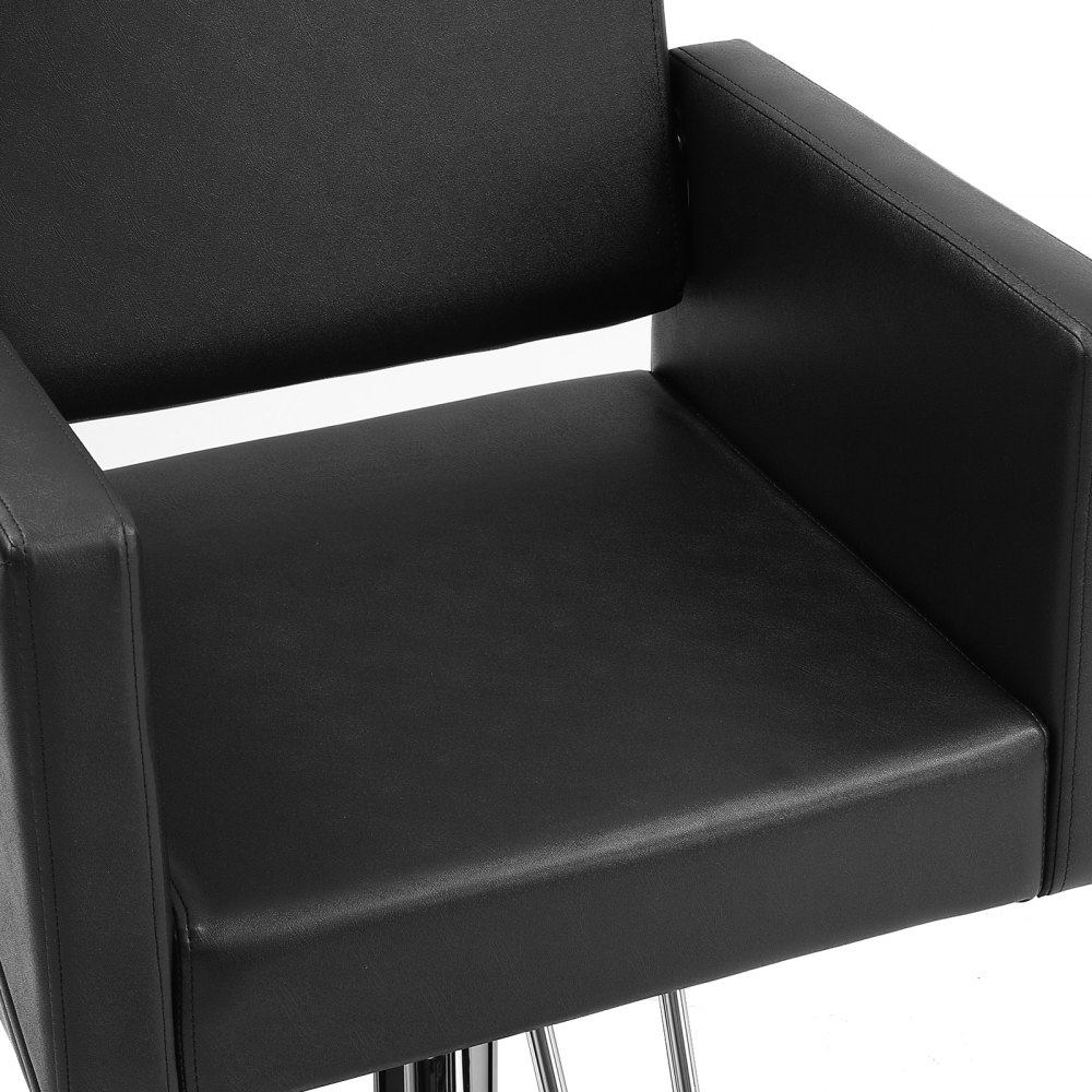 VEVOR Friseurstuhl 150 kg Gewichtskapazität Friseursessel aus Schwamm PU Holzplatte Eisen Bedienungsstuhl höhenverstellbar Barbersessel 360° drehbar Barberstuhl Friseureinrichtung  88 x 63 x 93 cm