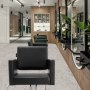 VEVOR Friseurstuhl 150 kg Gewichtskapazität Friseursessel aus Schwamm PU Holzplatte Eisen Bedienungsstuhl höhenverstellbar Barbersessel 360° drehbar Barberstuhl Friseureinrichtung  88 x 63 x 93 cm