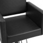 VEVOR Friseurstuhl 150 kg Gewichtskapazität Friseursessel aus Schwamm PU Holzplatte Eisen Bedienungsstuhl höhenverstellbar Barbersessel 360° drehbar Barberstuhl Friseureinrichtung  88 x 63 x 93 cm