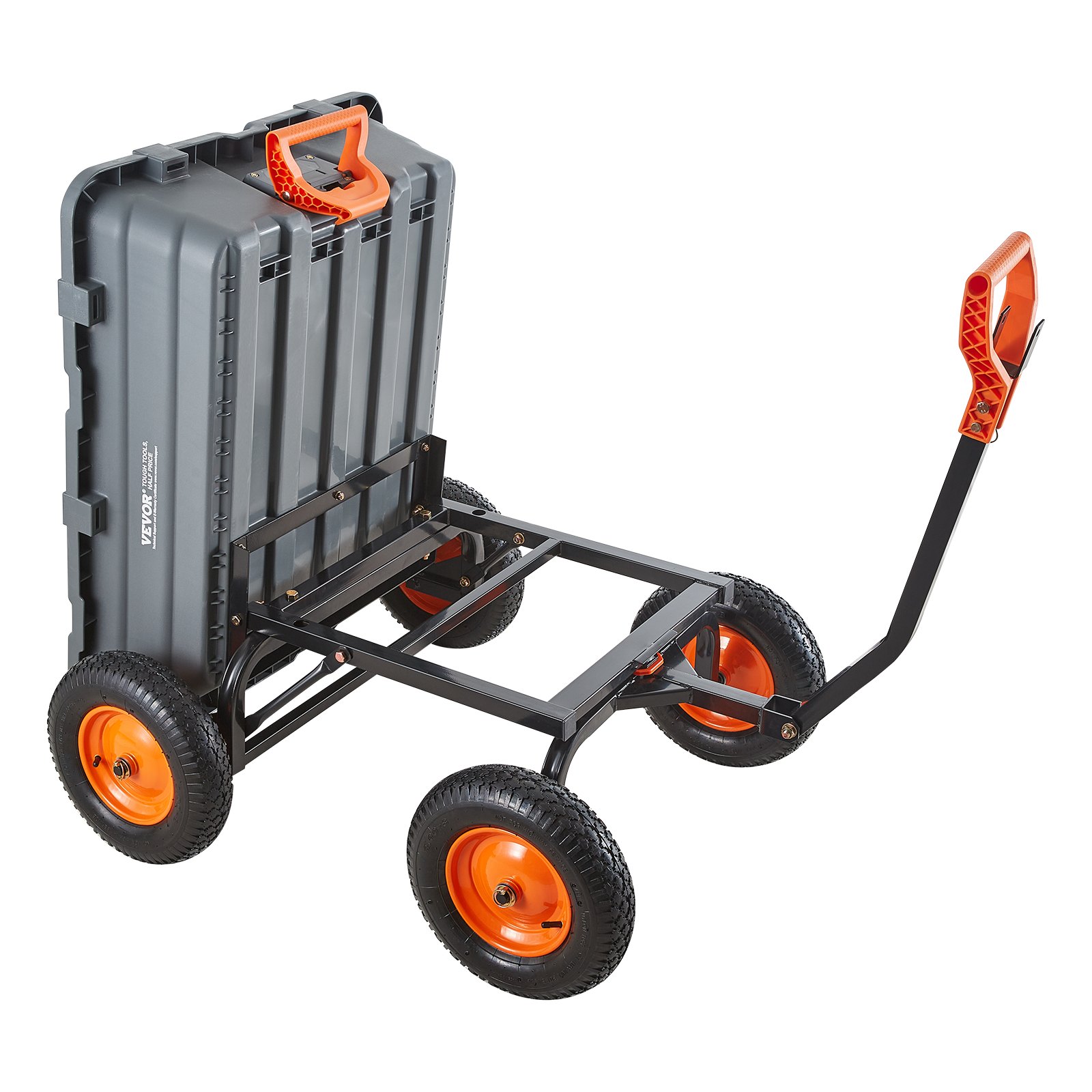 VEVOR Gartenwagen 680 kg, Transportwagen mit Kippfunktion, Handwagen mit Verstellbarem Griff, Drehlagern, Handkarre, Bollerwagen, Bastelwagen, Kippwagen für Pflanzen, Erde, Erntegut