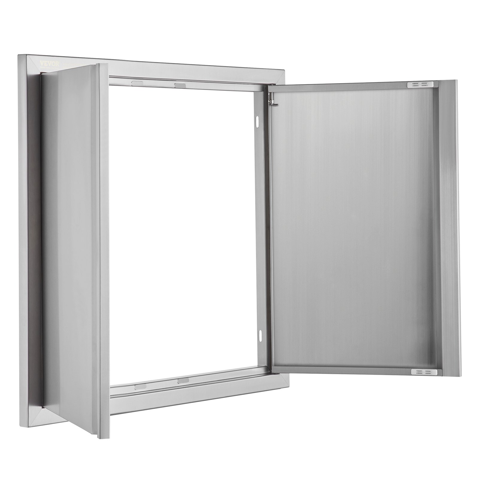 VEVOR Grill-Zugangstür, 660 x 610 mm, Doppelte Außenküchentür, Flächenbündig Montierte Edelstahltür, Vertikale Wandtür mit Versenkbaren Griffen, für Grillinsel, Grillstation, Außenschrank