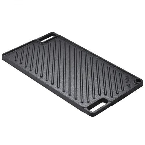 VEVOR Gusseisen Grillplatte BBQ Wendeplatte 425x246x16mm Grill-Zubehör Pro