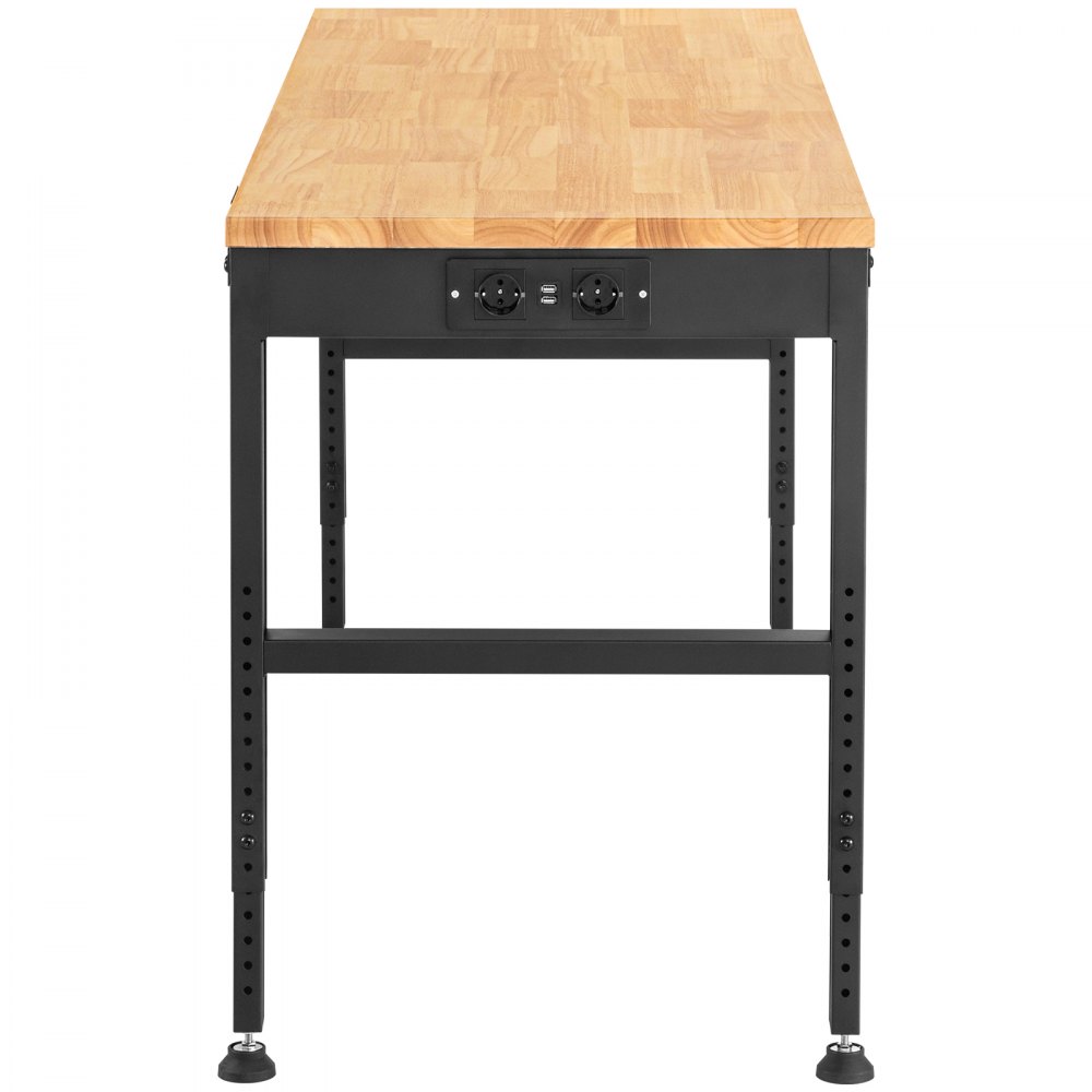 VEVOR Höhenverstellbare Werkbank 122 x 61 x 72 - 97 cm Spanntisch, 900 kg Gewichtskapazität Arbeitstisch, Braun Klappbare Werkzeugbank aus Kaltgewalzter Stahl, Multifunktionswerktisch für Werkstatt