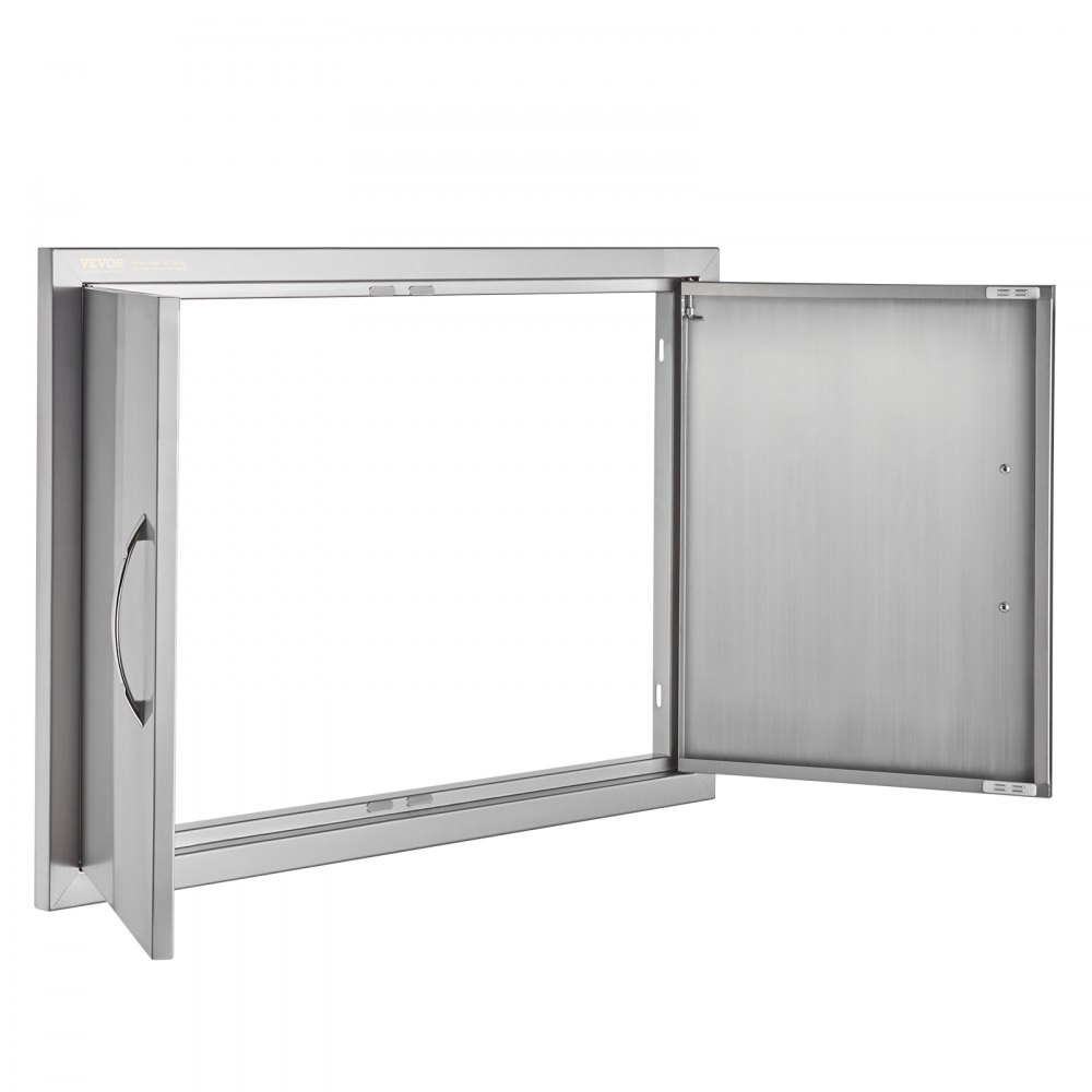VEVOR Grill Access Door, 774 x 533 mm, Double Outdoor Kitchen Door, Flush Mounted Stainless Steel Door, Vertical Wall Door with Handles, for Grill Island, Grill Station, Outdoor Cabinet