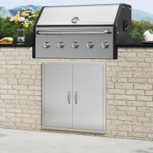VEVOR Grill-Zugangstür, 790 x 790 x 46 mm, Doppelte Außenküchentür, Flächenbündig montierte Edelstahltür, Vertikale Wandtür mit Griffen, für Grillinsel, Grillstation, Außenschrank usw.