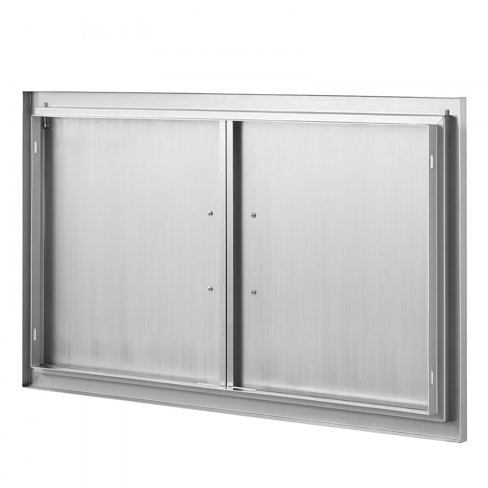 VEVOR Grill-Zugangstür, 915 x 533 x 46 mm, Doppelte Außenküchentür, Flächenbündig Montierte Edelstahltür, Vertikale Wandtür mit Griffen, für Grillinsel, Grillstation, Außenschrank usw.