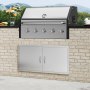 VEVOR Grill-Zugangstür, 1067 x 534 mm, Doppelte Außenküchentür, Flächenbündig Montierte Edelstahltür, Vertikale Wandtür mit Griffen, für Grillinsel, Grillstation, Außenschrank