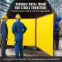 VEVOR 3-Panel-Schweißvorhang 1,8 x 2,4 m Schweißschutzvorhang aus Flammhemmendem Vinyl Schweißschutzwand mit 12 Schwenkrädern und einem 6-stufigen UV-Schutz Schweißerdecke Schweißschutz Gelb