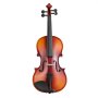 VEVOR Violine 4/4, 584,2 mm Armlänge, Geigenset mit Hartschalenkoffer, Kolophonium, Bogen, Schulterstütze, Steg, zusätzlichen Saiten, professionelles Massivholzinstrument (glänzend braun)