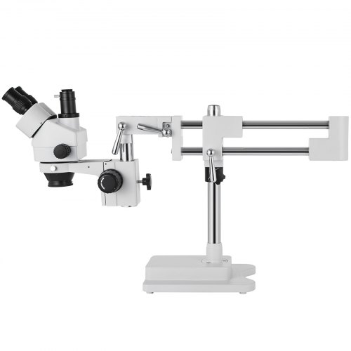 VEVOR 3,5X-90X Simul Focal Trinocular Zoom Stereo Microscope Al-Zn-Legierung 360 Grad Drehbar Trinokulares Stereomikroskop Dual Armstativ Labor Video Mikroskop Zwei höhenverstellbar Ständer Zubehör