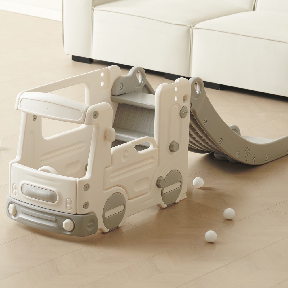 VEVOR Rutsche Kinder Fun-Slide Kinderrutsche HDPE Gartenrutsche Max. 50kg Kleinkinderrutsche für 1-12 Jahre Babyrutsche Spielzeug Indoor & Outdoor Rutschbahn mit Rutschauslauf Weiß 1960x540x615mm