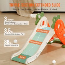 VEVOR Rutsche Kinder Fun-Slide mit Basketballkorb Kinderrutsche HDPE Gartenrutsche Max. 40kg Kleinkinderrutsche für 1-12 Jahre Babyrutsche Indoor & Outdoor Rutschbahn mit Rutschauslauf 133x58x62,5cm
