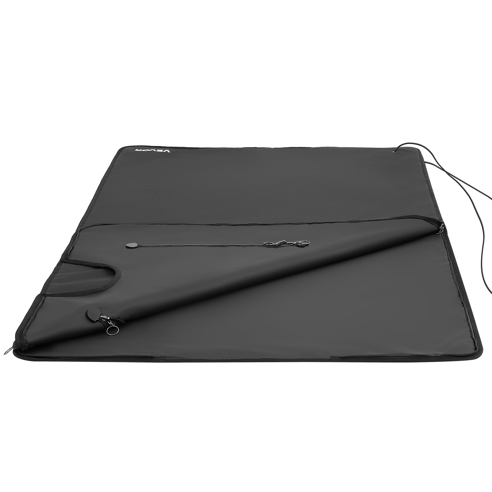 VEVOR Infrarot-Saunadecke mit Armlöchern Infrarotdecke 180x90cm Schwarz, Tragbare Wärmedecke für Schwitzen Entspannung Detox, Temperaturregelung, Timer, Handtuchfutter, PU-Leder, mit Tragetasche