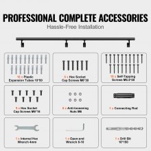 VEVOR Handlauf Aluminiumlegierung Pflegeleicht Treppengeländer 2133,6mm Geländer Treppe 199,6 kg Tragfähigkeit 806–333–806 mm Abstand zwischen den Säulen Brüstung Balkongeländer