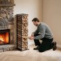 VEVOR Kaminholzregal, 330 x 320 x 1120 mm, Brennholzregal für den Innenbereich, 45,4 kg Tragkraft, hohes Holzlagerregal, Feuerholzregal aus pulverbeschichtetem Stahl, für Kamin, Feuerstelle