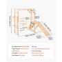VEVOR Indoor Spielplatz Klettergerüst (8 in 1) aus Holz, 100 kg belastbares Montessori-Kletterspielzeug-Set mit Schaukeln/Klettergerüst/Rutschen/Holzleiter/Strickleiter/Kletternetz/Stange