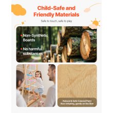 VEVOR Indoor Spielplatz Klettergerüst (9 in 1) aus Holz, 113 kg belastbares Montessori-Kletterspielzeug-Set mit Schaukeln/Klettergerüst/Rutsche/Holzleiter/Strickleiter/Kletternetz/Fels/Stange/Seil