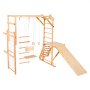 VEVOR Indoor Spielplatz Klettergerüst (8 in 1), 100 kg belastbares Montessori-Kletterspielzeug-Set mit Rutschen/Schaukeln/Klettergerüst/Turnringen/Holz-/Strickleiter/Kletternetz/Stange