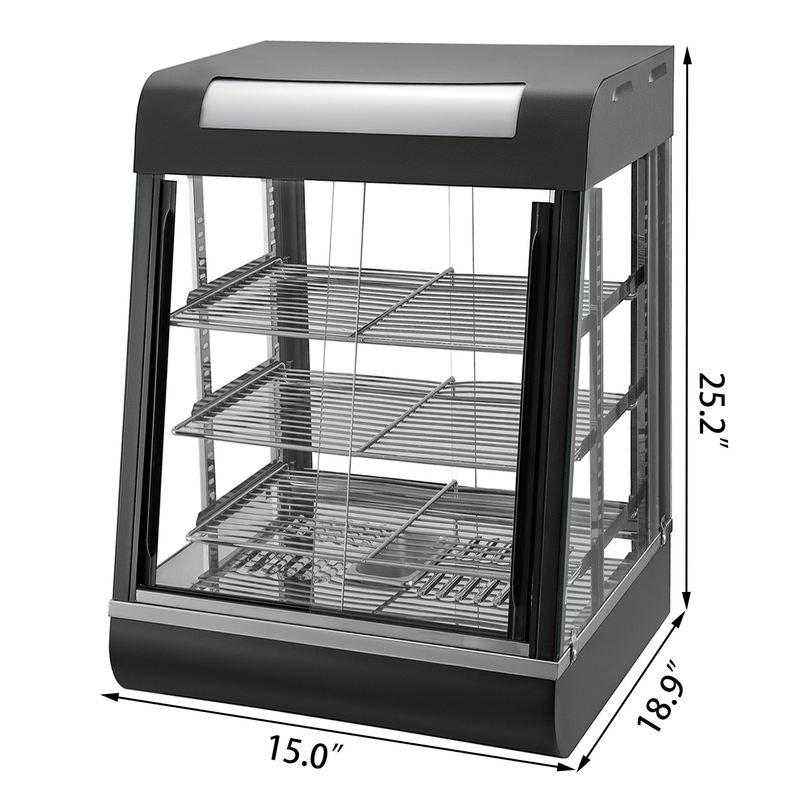 Heiße Theke Warmhaltevitrine Kleine Aufsatzvitrine 3 Etagen Gastro 30-85°c 1000w