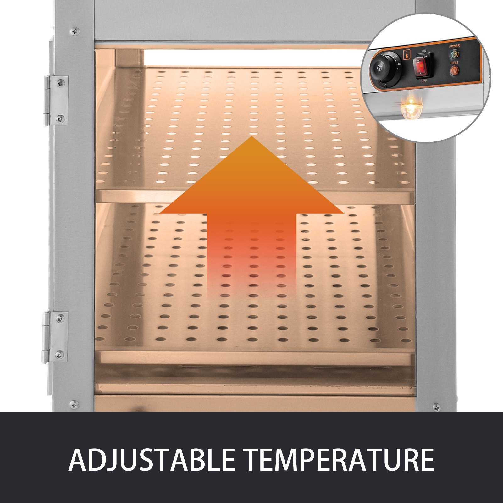 Gastro Speisenwärmer Heiße Theke Warmhaltevitrine Wärmetheke Heißtheke 800W