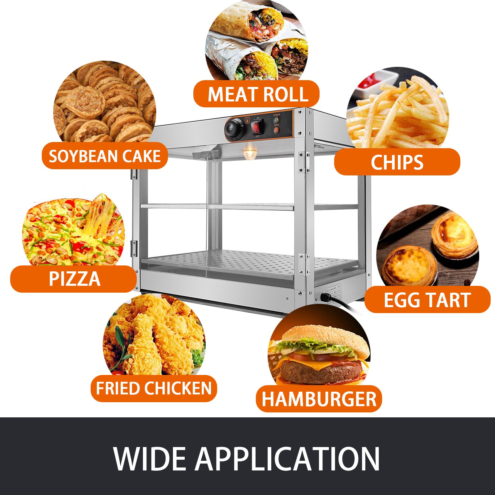 Gastro Speisenwärmer Heiße Theke Warmhaltevitrine Wärmetheke Heißtheke 800W